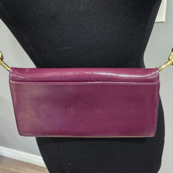 🐢 Nordstrom Curved Day Clutch Burgundy - Picture 12 of 14
